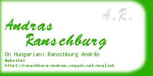 andras ranschburg business card